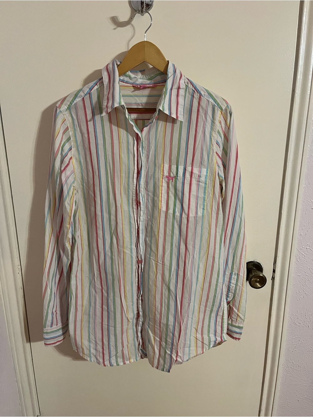PINK Victoria's Secret Sleep Shirt with Multicolor Stripes